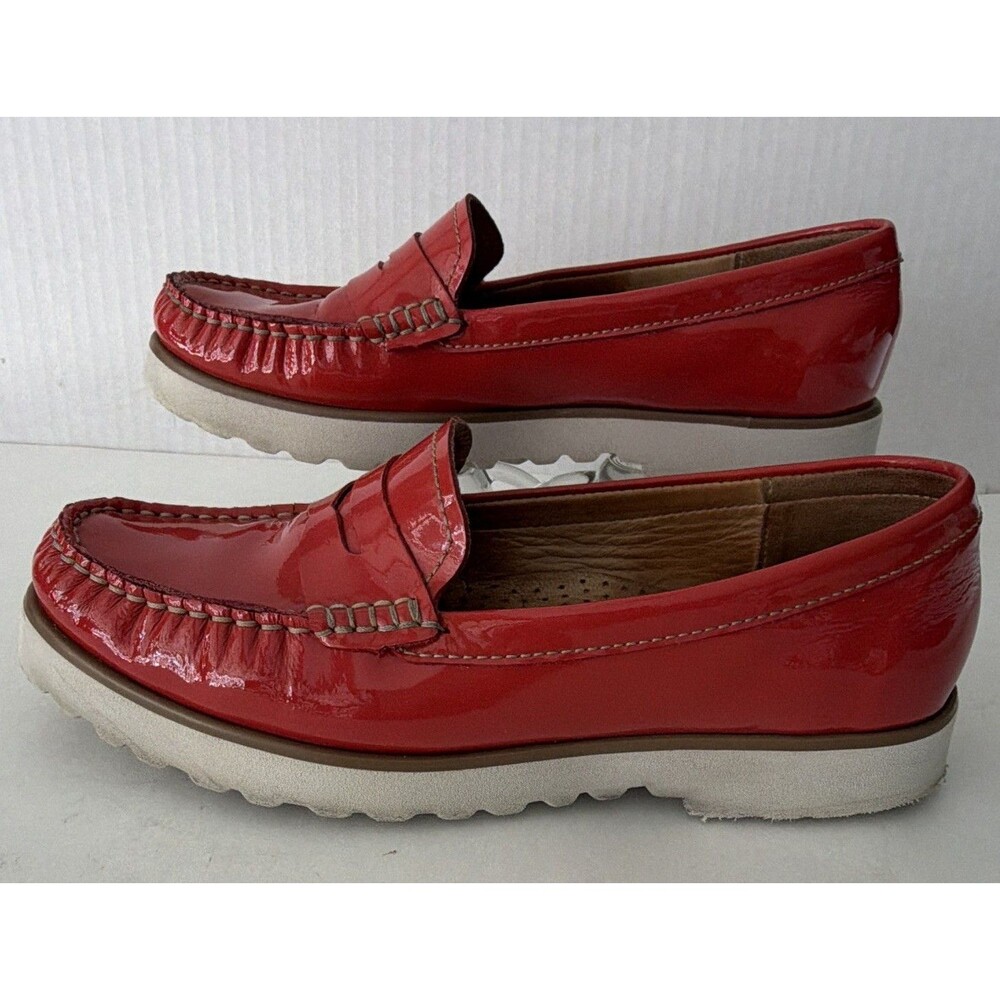 Addict Bossi-DT pink patent leather slip-on loafers, comfortable women’s 7